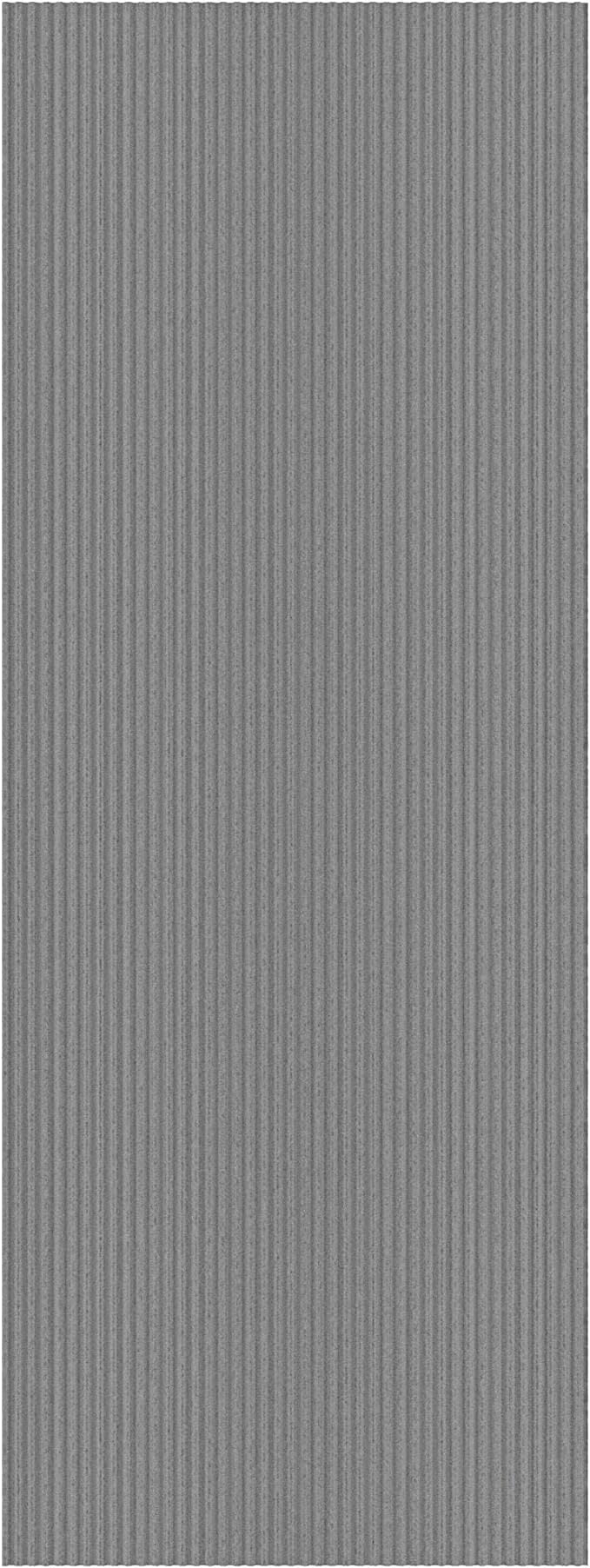 Ottomanson 3'11" x 28' Hallway Runner with Scraper Pile - Extra Durable Non-Slip Rug Mat for Indoor & Outdoor Use - Ideal for Kitchen, Entryway & Garage - High-Traffic Carpet, Gray