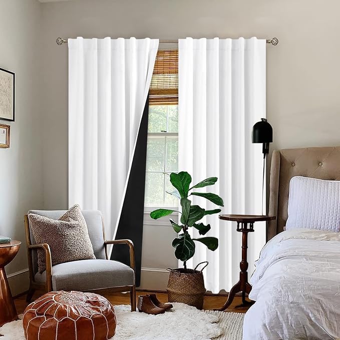 BGment Pure White 100% Blackout Curtains - Image 9