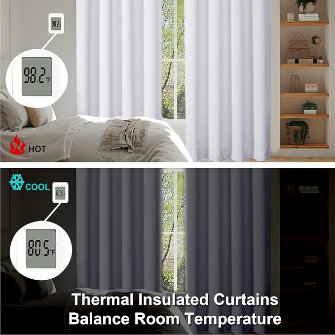 Simplebrand Ava Pure White Curtains 36 Inches Long 2 Panels, Light Filtering - Image 6