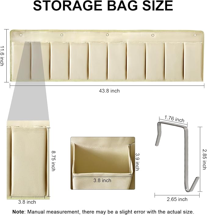 RVZONE RV Shoe Pockets 10 Pockets Heavy Hanging Bedside Storage Organizer - Image 2