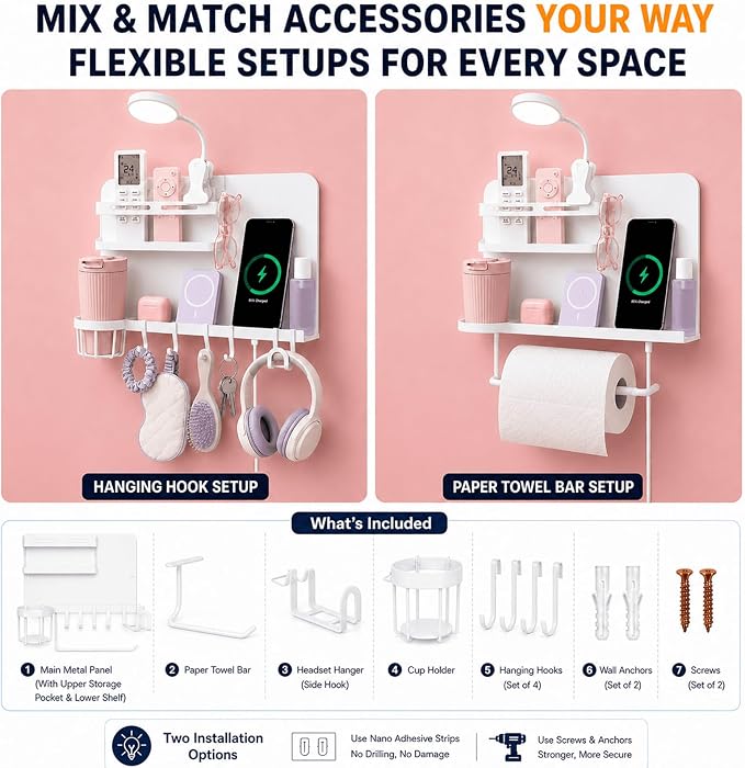 Floating Bedside Wall Shelf, 【Metal】 Wall Organizer - Image 9