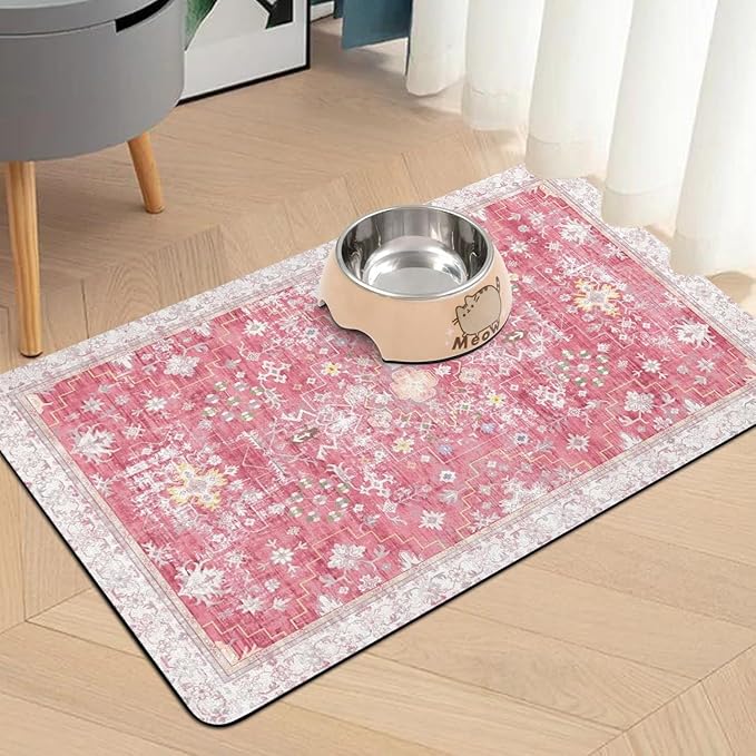 Pet Food Mats for Floor, Absorbent Dog Mat for Food and Water Dispenser Mat, Dog Food Mat Quick Dry Cat Food Mat Pet Supplies