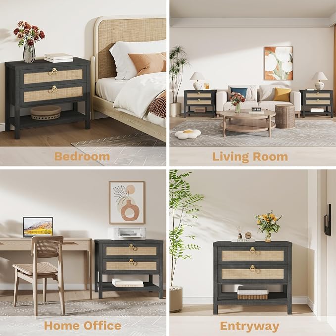 Eclatara Large Rattan Night Stand - Image 6