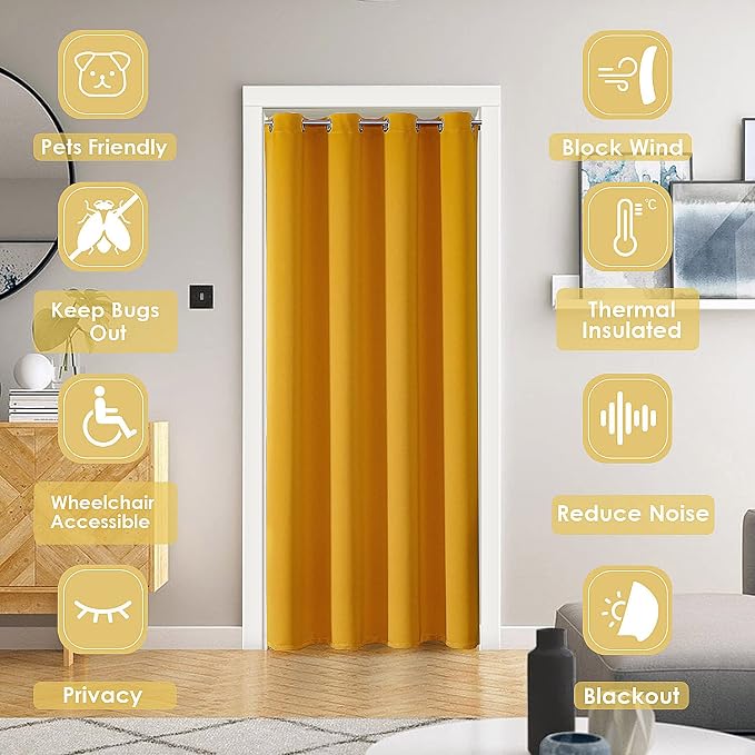 ChrisDowa Blackout Curtains Door Curtain - Image 2