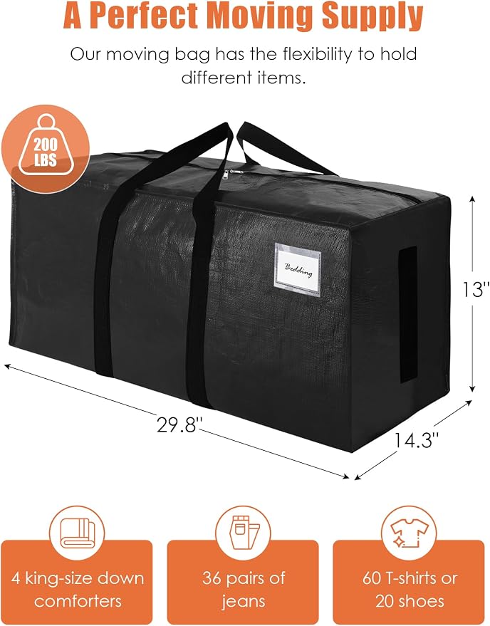 SWEET DOLPHIN 12 Pack 200LB Heavy-Duty Moving Bags - Image 4