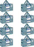 VENO Moving Bags, Wide Open Top, Classic Navy Stripe, 8 Pack | Moving boxes by Veno