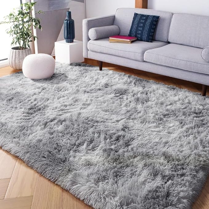 Abstract Shaggy Washable Area Rug 4' x 6' Plush Soft Fluffy Fuzzy Furry Carpet - Image 8
