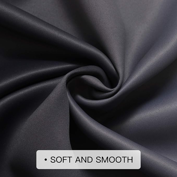 COSVIYA Grommet Ombre Black Room Darkening Curtains 84 inch - Image 6