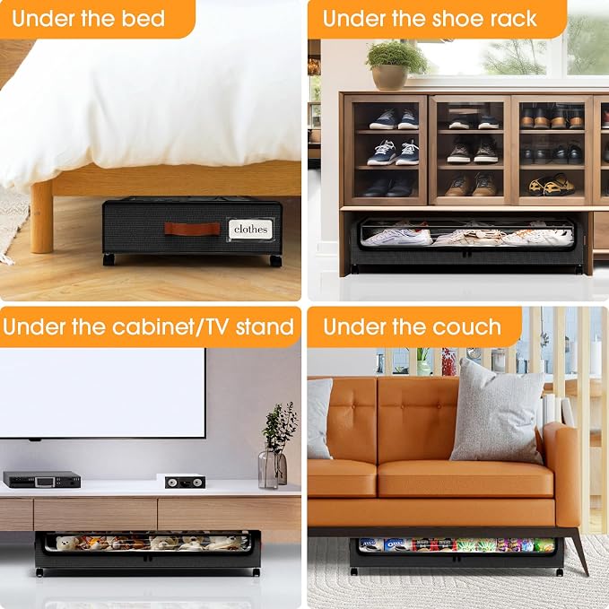 Under Bed Storage with Wheels 1Pack Storage Containers with Clear Window | - Image 7