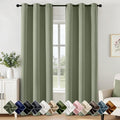 Sage Green Blackout Curtains for Bedroom Living Room W40 x L84 Inch | 84 Inch by Woaboy