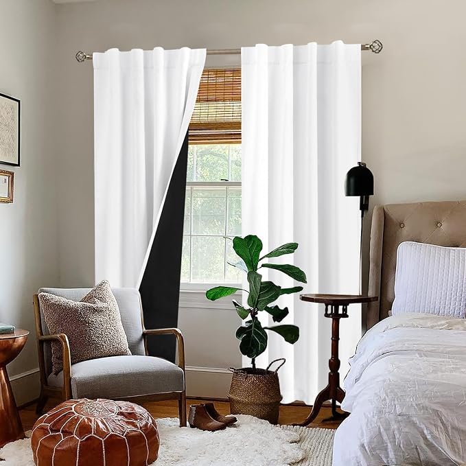 BGment Pure White 100% Blackout Curtains - Image 9