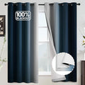 COSVIYA 100% Blackout Navy Blue Ombre Curtains by COSVIYA