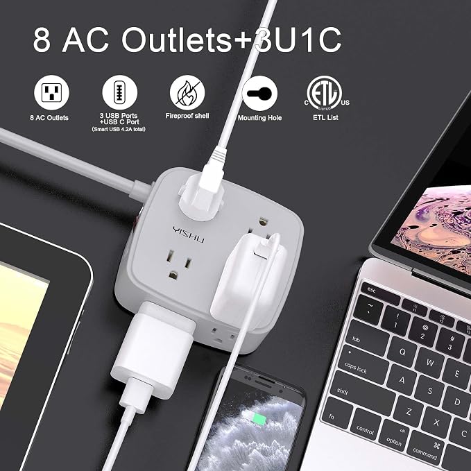 6 Ft Surge Protector Power Strip - Image 2
