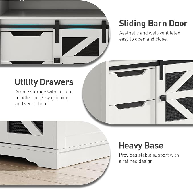Farmhouse End Table Set of 2, Sofa Side Table - Image 7