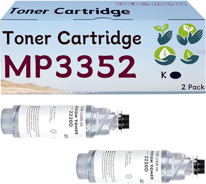 OEMLSO MP3352 Toner Cartridge Compatible for Ricoh MP3352 888169 Toner Cartridges Work for Ricoh Aficio MP3352 MP2852 MP2352SP MP2852SP MP3352SP Printers 2 Pack