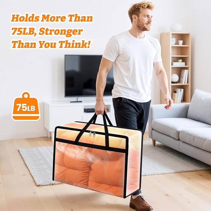 BlissTotes Moving Bags 60L 6PCS, Transparent Containers - Image 2