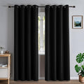 Black Curtains 96 Inches Long for Bedroom, Long Drapes for Living Room Windows by Zyvola