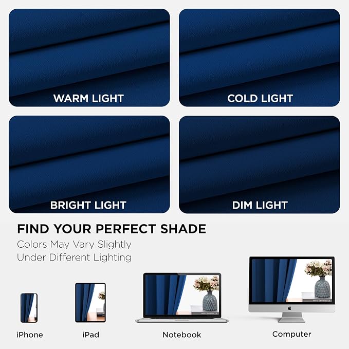 Joydeco Blackout Curtains 72 inches Long 2 Panels Set, Thermal Insulated Long - Image 6