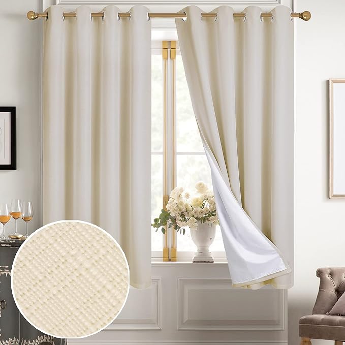Diraysid 100% Blackout Curtains Light Beige Linen Curtains by Diraysid%2C+refresh+your+life