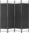 4 Panel Room Divider 6.8FT Steel Frame Screen Folding Privacy Divider by FDW