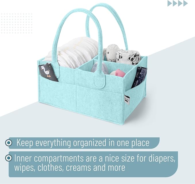 Mr. Pen- Baby Diaper Caddy Organizer, Light Blue | Nursery Storage Bin and Car - Image 4