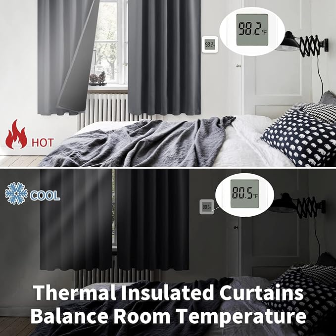 BGment 100% Room Darkening Thermal Insulated Blackout Curtains 54 Inches Long - Image 6