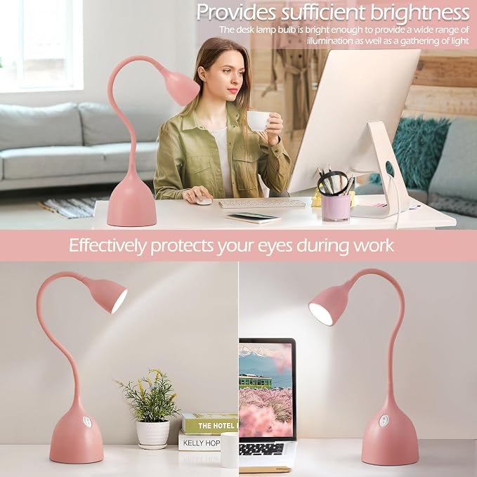 EJIAXIN Gooseneck Desk Lamp 360° LED Flexible Reading Light Small Desk Lamps - Image 4