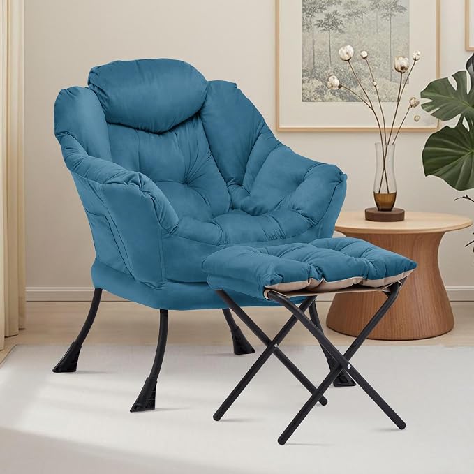 Lazy Chair with Ottoman, Comfy Reading Chair, Lounge Chair - Image 2