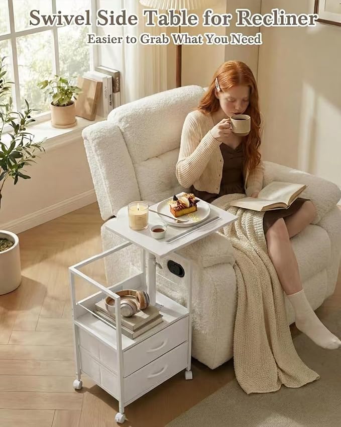 Faesun Swivel Lift Top Nightstand - Image 5
