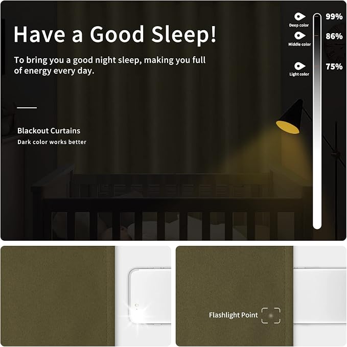 Easy-Going Blackout Curtains for Bedroom, Solid Thermal Insulated Grommet and - Image 2