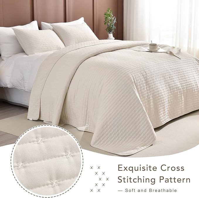 Lady Ann Oversized King Size Bedspread 128x120, Wheat Cal King Quilt Bedding - Image 2