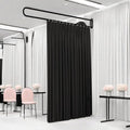 U-Shape Room Divide with Metal Support Rod, Wall Mounted Privacy Partition by jvsufuik
