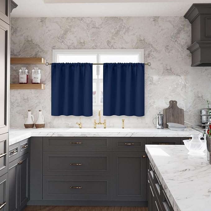 BGment Small Cafe Curtains 24 Inch Length 2 Panels Rod Pocket | Half Drapes - Image 3