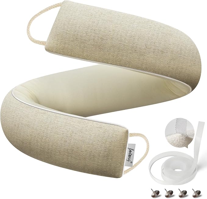 fowong Weighted Door Draft Stopper for Bottom of Door 36 Inch Soundproofing Noise Stopper Block Cold Air/Wind/Breeze, Oatmeal