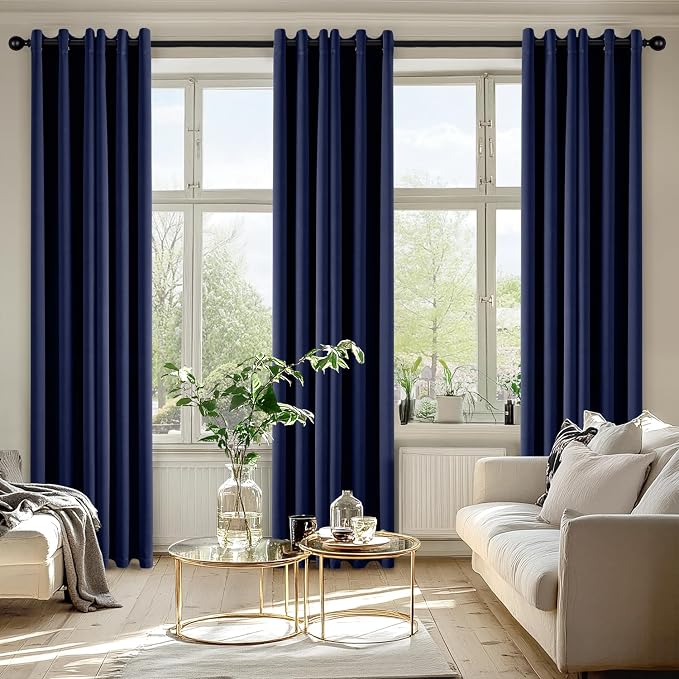 MIULEE Blackout Curtains for Bedroom 2 Panels 34 x 72 Inch Long Navy Blue | - Image 6