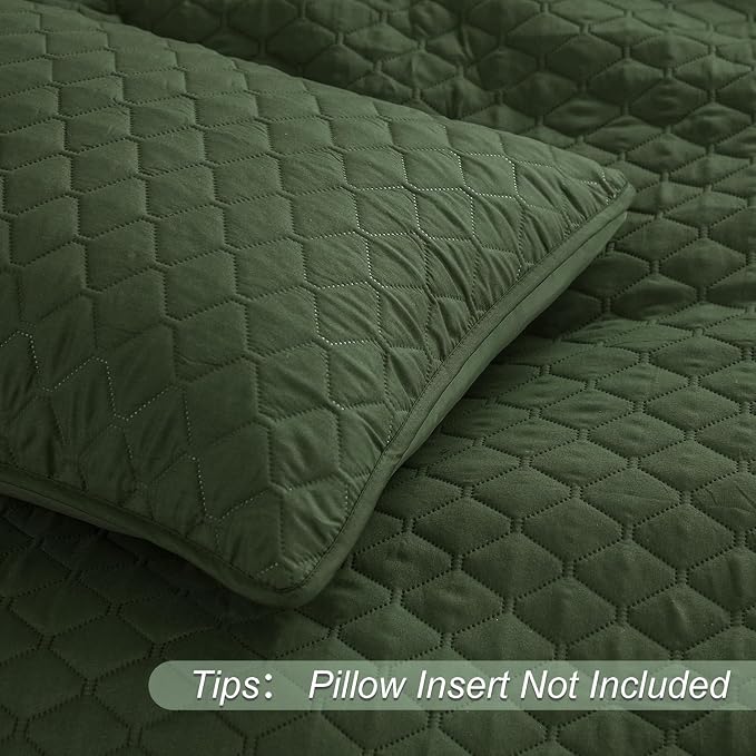 Exclusivo Mezcla Reversible Full Queen Quilt Bedding Set, Olive Green | - Image 6