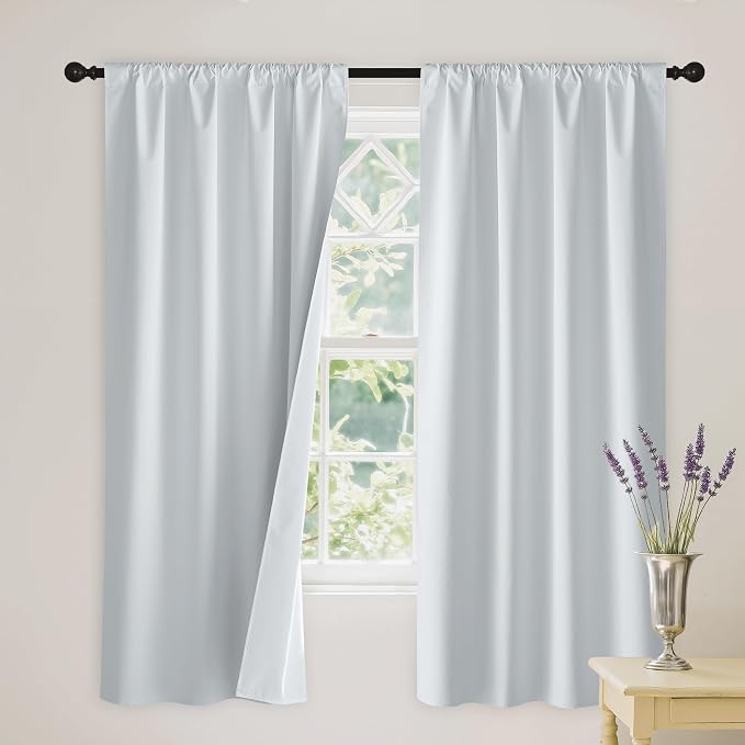 RYB HOME White 100% Blackout Curtains by RYBHOME