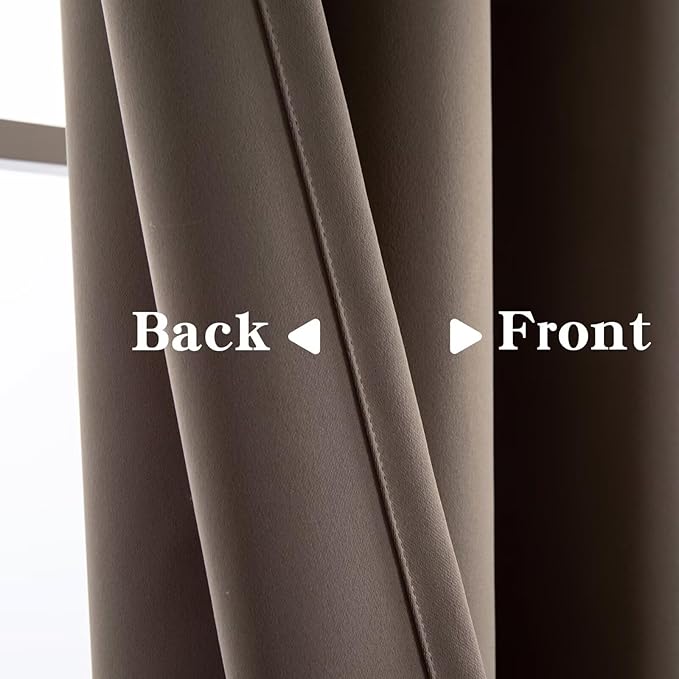 IGEMAEVE Blackout Curtains for Bedroom Grommet Khaki 100" W x 108" L | Bedroom - Image 3