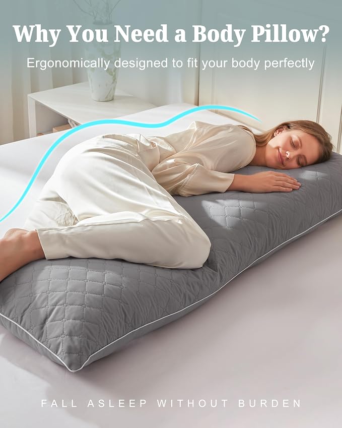YZ HOME Long Body Pillow for Adults, Firm Body Pillow Shredded Memory Foam | - Image 3