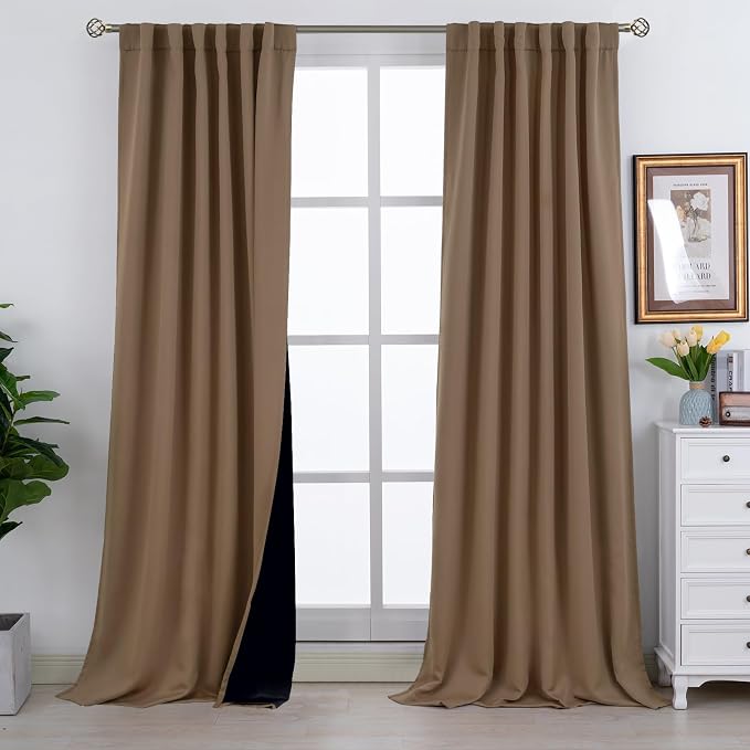BGment 100% Room Darkening Thermal Insulated Blackout Curtains 108 Inches Long by BGment
