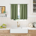 BGment Olive Green Kitchen Window Curtains 45 Inches Long Rod Pocket | Short by BGment
