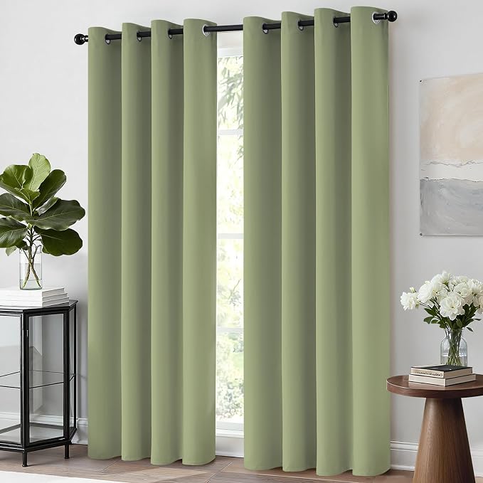 Yakamok Room Darkening Curtains 52x96 inch Length Sage Green-Living Room | 2 - Image 2
