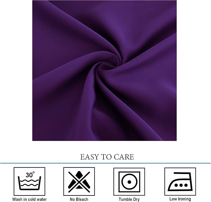 Diraysid Purple Grommet Blackout Curtains - Image 6