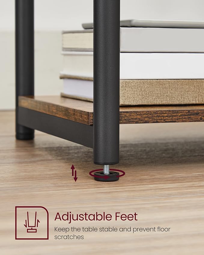 VASAGLE Side Table, Small End Table, Tall Nightstand, Steel Frame | - Image 8