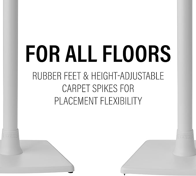 Sanus Speaker Stand for Sonos Era 100™ - Fixed Speaker Stand w/Easy 3 Step Install -Includes All Hardware, Carpet Spikes & Rubber Feet - White