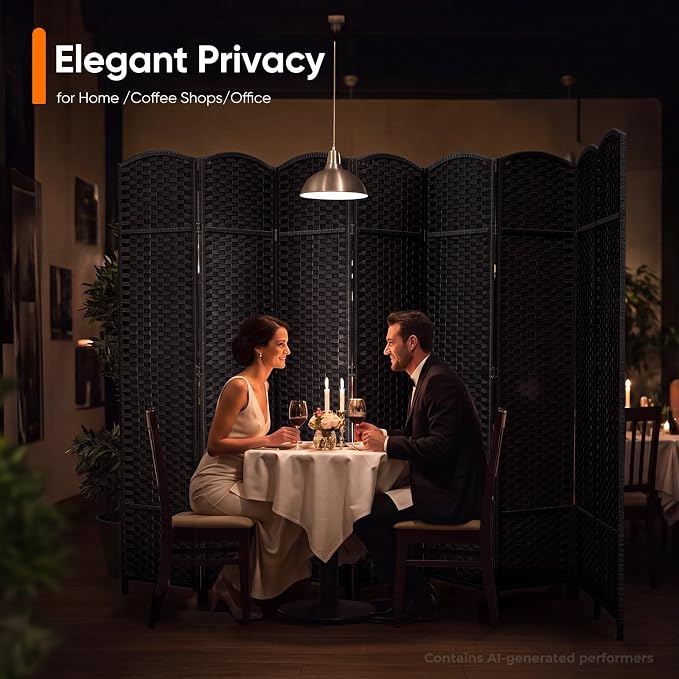 Outdoor Privacy Screen 8-Panel Folding Room Divider Space Partition | 67"H - Image 8