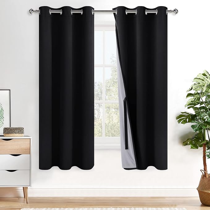 XWZO Complete Blackout Shades Window Curtain Panels by XWZO