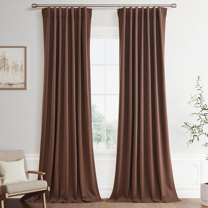 Joywell 100% Blackout Linen Curtains 102 Inch by Joywell