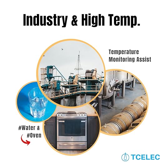TCELEC TCE-K02H3-100 K Type Thermocouple Metal Probe for Furnace K-Type Input Instrument Thermocouple Sensor Temperature Available from 77°F to 1112°F