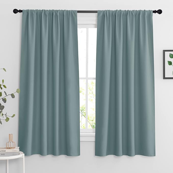 RYB HOME Blackout Curtains for Bedroom Living Room Nursery 63 inches Long | by RYBHOME